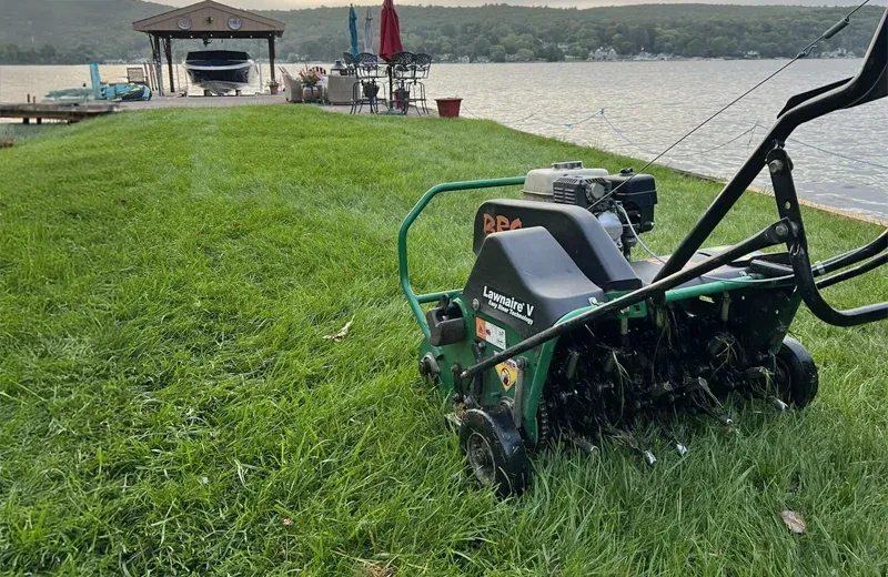 aerating lawn